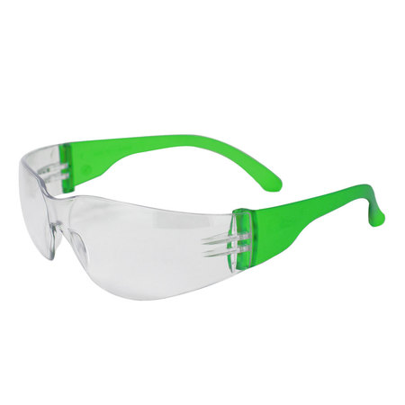 SAFE HANDLER Safe Handler Clear Lens Color Temple Green Safety Glasses BLSH-ESCR-CLLCT-SG8GR-12